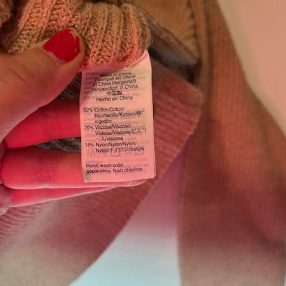 Women's Madewell Patch Pocket Pullover Long Sleeve Oversized Sweater Tan Sz M - Picture 4 of 6